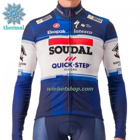 Wielershirt 2023 Soudal Quick-Step Winter Thermal Fleece - Blauw Wit